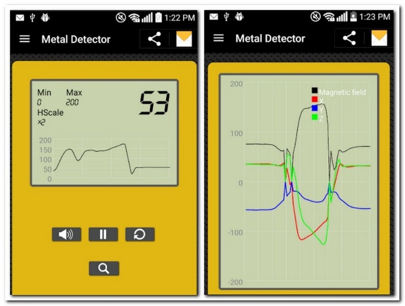 소리가있는 금속 탐지기 어플